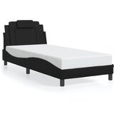  The Living Store Posteljni okvir z vzglavjem črn 90x190 cm umetno usnje - Posteljni Okvir, (21500028) | Shoptok.si