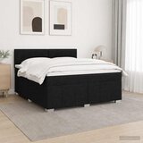  LED okvir za krevet s madracem Crna 140 x 200 cm Tkanina | shoptok.hr