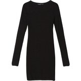 Bershka Pletena obleka črna | Shoptok.si