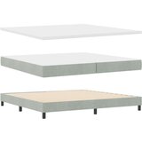 Box Spring postelja z vzmetnico svetlo siva 200x200 cm žamet | Shoptok.si