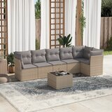 Maison Chic Seti vrtnega pohištva - Vrtna garnitura - Vrtni pohištvo set 7-delna z blazinami bež poli ratan, (21804041) | Shoptok.si