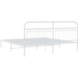 vidaXL Metalni okvir za krevet s uzglavljem bijeli 200x200 cm | shoptok.hr