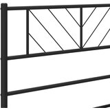 vidaXL Metalni okvir kreveta uzglavlje i podnožje crni 120x190 cm | shoptok.hr