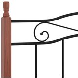 Kovina okvir za krevet crni od metala i masivne hrastovine 120x200 cm | shoptok.hr