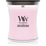 WoodWick Cherry Blossom & Vanilla dišeča sveča z lesenim stenjem 275 g | Shoptok.si