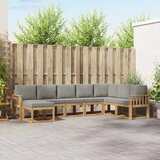  Set vanjskih sofa s jastukom 8 pcs Bijela i svjetlosiva | shoptok.hr