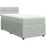 Box spring krevet s madracem svjetlosivi 80 x 200 cm baršunasti | shoptok.hr