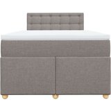 vidaXL Krevet s oprugama i madracem smeđesivi 120 x 190 cm od tkanine | shoptok.hr