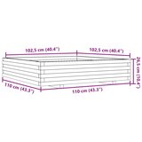  Vrtna sadilica voštano smeđa 110x110x26,5 cm masivna borovina | shoptok.hr