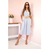 Kesi Włoski Dress with a decorative belt grey | Shoptok.si
