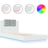  Okvir za krevet s uzglavljem i LED svjetlima bijeli 100x200 cm | shoptok.hr