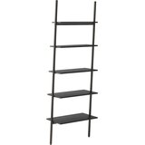  Naslanjajuće police s 5 razina crne 64 x 34 x 185,5 cm | Eponuda.com