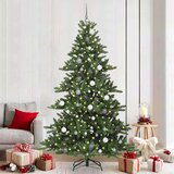 vidaXL Umjetno božićno drvce s nogom s 300 LED dioda Zelena 210 cm PVC | shoptok.hr