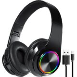  5.0 brezžične LED RGB igralne slušalke + mikrofon črne Cene