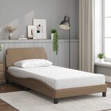  Krevet s madracem Dover boja cappuccina 100 x 200 cm od umjetne kože | shoptok.hr