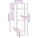 vidaXL Polica na zidu Crni hrast 30 x 25 x 100 cm Konstruirano drvo | shoptok.hr