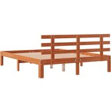  Okvir kreveta s uzglavljem voštano smeđi 140x190 cm od borovine | shoptok.hr