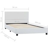 vidaXL Okvir za krevet od umjetne kože bijeli 90 x 200 cm | shoptok.hr