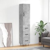 vidaXL Visoka omara betonsko siva 34,5x34x180 cm inženirski les | Shoptok.si