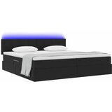  LED krevet za pohranu s madracem Crna 200 x 200 cm Baršun | shoptok.hr