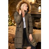 Dewberry Z6706 WOMEN'S COAT-STRAIGHT KHAKI Cijene
