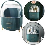  Organizator za kozmetiku s otvarajućim poklopcem, prozirni, dvije ladice, zeleni | shoptok.hr