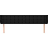  Vzglavje z ušesi črno 183x23x78/88 cm blago, (20794272) | Shoptok.si