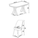 Hanah home Set Trpezarijski sto i 6 stolica Lai, crno-bijela | Eponuda.ba