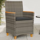 Maison Chic Vrtni stoli - Stol za vrt z blazinami 2 kosa siv poli ratan in trden les JS2157, (21876985) | Shoptok.si