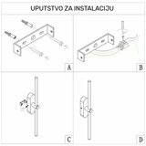 Vesta 654 ZIDNA LAMPA LED 8W 3000K CRNA/ZLATO