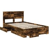  Konstrukcija postelje z vzglavjem Dimljeni oreh 135 x 190 cm, (5000103835) | Shoptok.si