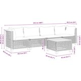  5-dijelni vrtni set sofa s jastucima bež od poliratana 55 x 55 x 36 cm | Shoptok.si