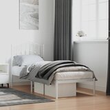 vidaXL Kovinski posteljni okvir z vzglavjem bel 75x190 cm Cene