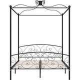  Za krevet s nadstrešnicom crni metalni 180 x 200 cm | shoptok.hr