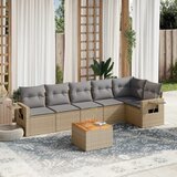 Maison Chic Seti vrtnega pohištva - Vrtna garnitura - Vrtni pohištvo set 7-delna z blazinami bež poli ratan, (21804120) | Shoptok.si