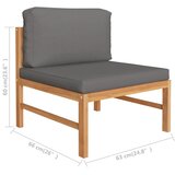  Srednja sofa s tamnosivim jastucima od masovne tikovine | shoptok.hr