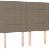  LED uzglavlje smeđesivo 144x5x118/128 cm od tkanine | shoptok.hr