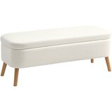 HOMCOM sedežna klop poliester, kavčuk les 120D x 42Š x 45V cm Krem bel, (5000242476) Cene