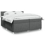 vidaXL Box spring postelja z vzmetnico temno siva 200x200 cm blago Cene