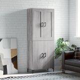 vidaXL Visoka komoda siva sonoma 69,5x34x180 cm inženirski les | Shoptok.si
