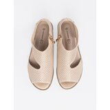 GOODIN Gold openwork sandals on a flat sole | Shoptok.si