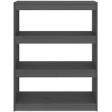 vidaXL knjižna omara/pregrada siva 80x30x103,5 cm trdna borovina | Shoptok.si