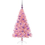 vidaXL Umjetna preddekorirana božićna jelka Roza 120 cm PVC | Shoptok.si