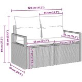  Kavčna garnitura z blazino 4 pcs Črna poli ratan, (5000138182) | Shoptok.si