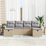  Sjedeća garnitura za vrt 6 kom. Poli ratan Crna 251 x 117 x 85 cm | shoptok.hr