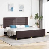 Krevetna konstrukcija Tamno smeđa 200 x 200 cm tkanina | shoptok.hr