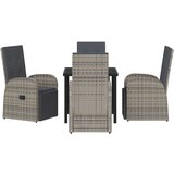  5-delni set za vrtno jedilnico s blazinami, sivi poli ratan, (22111058) | Shoptok.si