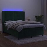  box spring s madracem LED tamnozeleni 140x200 cm baršun | shoptok.hr