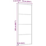  Klizna vrata od stakla ESG i aluminija 76 x 205 cm bijela | shoptok.hr
