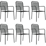  7-dijelni vrtni blagovaonski set crni pamučno uže i čelik | shoptok.hr